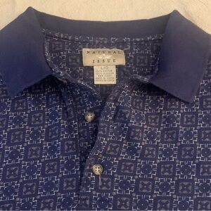 NATURAL ISSUE SS All Cotton Indigo Print Polo